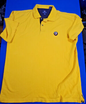 Vintage Karl Kani Jeans Polo Shirt Mens XL Yellow Embroidered Logo 90s Hip Hop